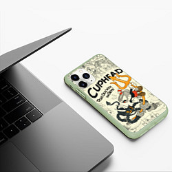 Чехол iPhone 11 Pro матовый Cuphead and Devil, цвет: 3D-салатовый — фото 2