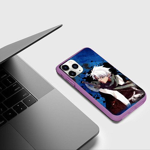 Чехол iPhone 11 Pro матовый Тосиро Хицугая Блич / 3D-Фиолетовый – фото 3