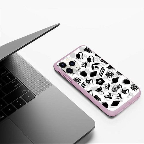 Чехол iPhone 11 Pro матовый БЛИЧ КАПИТАНЫ ГОТЕЙ 13 ЭМБЛЕМЫ / 3D-Розовый – фото 3