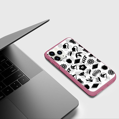 Чехол iPhone 11 Pro матовый БЛИЧ КАПИТАНЫ ГОТЕЙ 13 ЭМБЛЕМЫ / 3D-Малиновый – фото 3