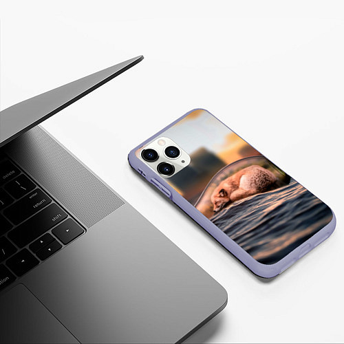 Чехол iPhone 11 Pro матовый Лисенок в бутылке / 3D-Светло-сиреневый – фото 3