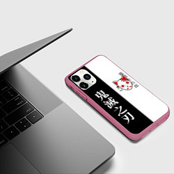 Чехол iPhone 11 Pro матовый МАСКА ТАНДЖИРО TANJIRO MASK, цвет: 3D-малиновый — фото 2