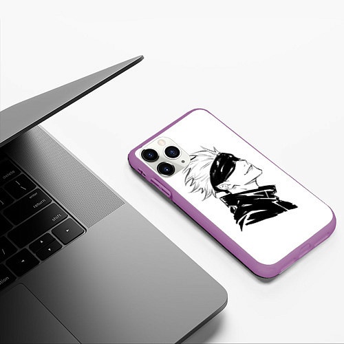 Чехол iPhone 11 Pro матовый Smile Jujutsu kai / 3D-Фиолетовый – фото 3