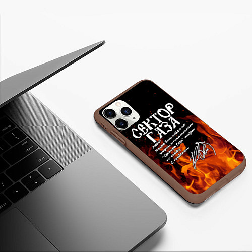 Чехол iPhone 11 Pro матовый СЕКТОР ГАЗА FIRE / 3D-Коричневый – фото 3