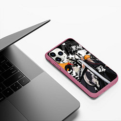 Чехол iPhone 11 Pro матовый Bleach, цвет: 3D-малиновый — фото 2