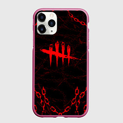 Чехол iPhone 11 Pro матовый DEAD BY DAYLIGHT ЦЕПИ, цвет: 3D-малиновый