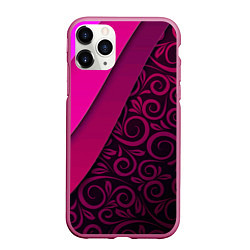 Чехол iPhone 11 Pro матовый BUTTERFLY, цвет: 3D-малиновый