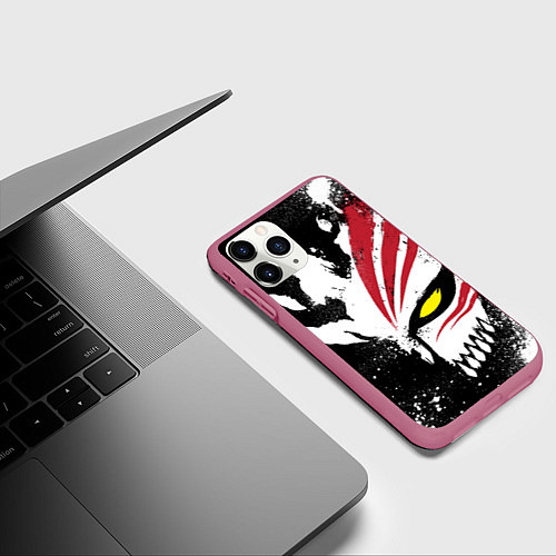 Чехол iPhone 11 Pro матовый БЛИЧ МАСКА BLEACH / 3D-Малиновый – фото 3