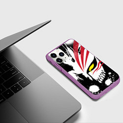 Чехол iPhone 11 Pro матовый БЛИЧ МАСКА ИЧИГО ПУСТОГО, цвет: 3D-фиолетовый — фото 2