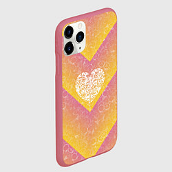Чехол iPhone 11 Pro матовый Сердечко АПВ 74ЛЖ, цвет: 3D-малиновый — фото 2
