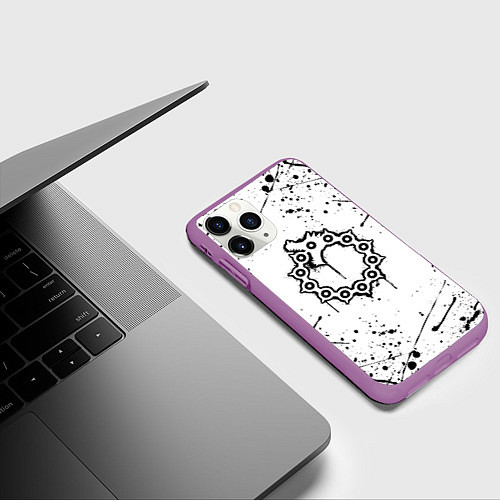 Чехол iPhone 11 Pro матовый МЕЛИОДАС 7 СМЕРТНЫХ ГРЕХОВ / 3D-Фиолетовый – фото 3
