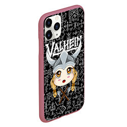 Чехол iPhone 11 Pro матовый Valheim Girl, цвет: 3D-малиновый — фото 2