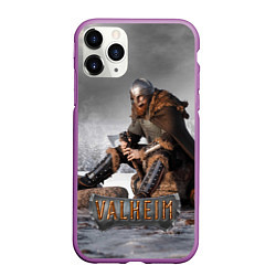 Чехол iPhone 11 Pro матовый Valheim Викинг, цвет: 3D-фиолетовый