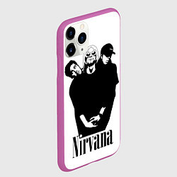 Чехол iPhone 11 Pro матовый Nirvana Группа, цвет: 3D-фиолетовый — фото 2