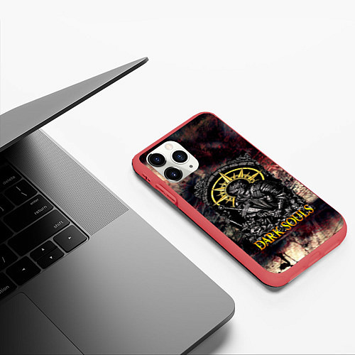 Чехол iPhone 11 Pro матовый DARKSOULS ТЕМНЫЕ ДУШИ / 3D-Красный – фото 3
