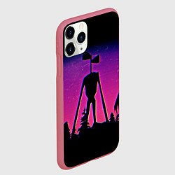 Чехол iPhone 11 Pro матовый Сиреноголовый Глитч, цвет: 3D-малиновый — фото 2