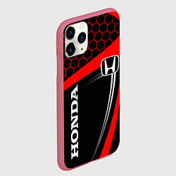 Чехол iPhone 11 Pro матовый HONDA ХОНДА SPORT, цвет: 3D-малиновый — фото 2