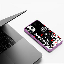 Чехол iPhone 11 Pro матовый NISSAN НИССАН ОСКОЛКИ, цвет: 3D-фиолетовый — фото 2