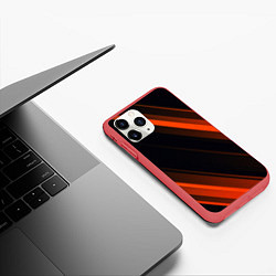 Чехол iPhone 11 Pro матовый ORANGE Black, цвет: 3D-красный — фото 2