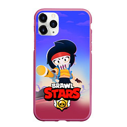 Чехол iPhone 11 Pro матовый Биби - Brawl Stars, цвет: 3D-малиновый