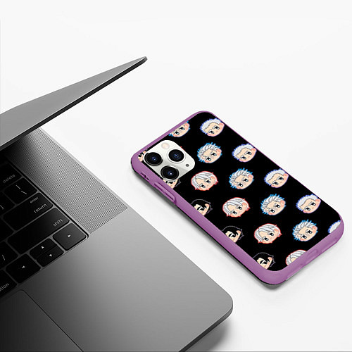 Чехол iPhone 11 Pro матовый DMC Pattern / 3D-Фиолетовый – фото 3