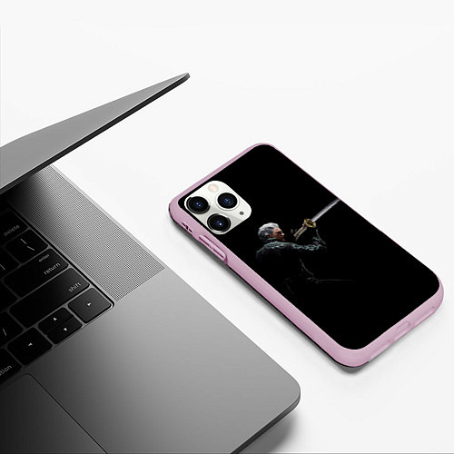 Чехол iPhone 11 Pro матовый Вирджил с катаной / 3D-Розовый – фото 3