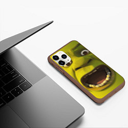 Чехол iPhone 11 Pro матовый Shrek is Yelling, цвет: 3D-коричневый — фото 2