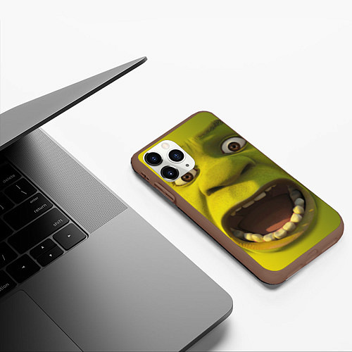 Чехол iPhone 11 Pro матовый Shrek is Yelling / 3D-Коричневый – фото 3