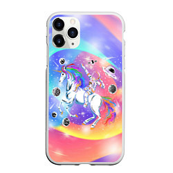 Чехол iPhone 11 Pro матовый Космонавт на единороге, цвет: 3D-белый
