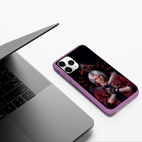 Чехол iPhone 11 Pro матовый Saint Dante / 3D-Фиолетовый – фото 3