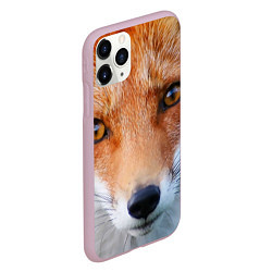 Чехол iPhone 11 Pro матовый Крупно мордочка лисы, цвет: 3D-розовый — фото 2