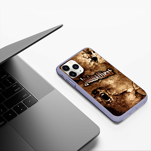 Чехол iPhone 11 Pro матовый JUDAS PRIEST SCREAM / 3D-Светло-сиреневый – фото 3