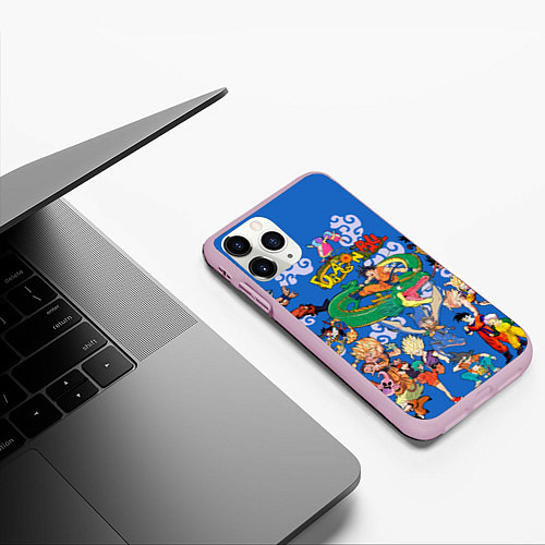 Чехол iPhone 11 Pro матовый Dragon ball Super / 3D-Розовый – фото 3