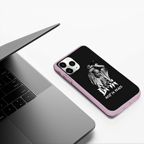 Чехол iPhone 11 Pro матовый Rest in Peace Legend DMX / 3D-Розовый – фото 3