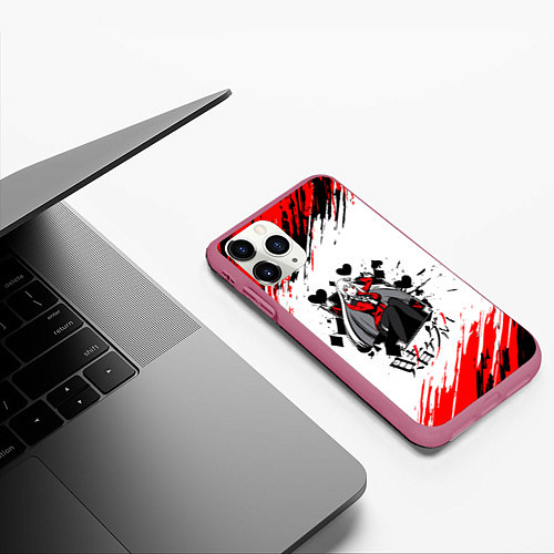 Чехол iPhone 11 Pro матовый Kakegurui Ририка Момобами Z / 3D-Малиновый – фото 3