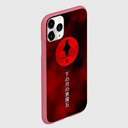 Чехол iPhone 11 Pro матовый Клинок, рассекающий демонов Kimetsu no Yaiba, цвет: 3D-малиновый — фото 2