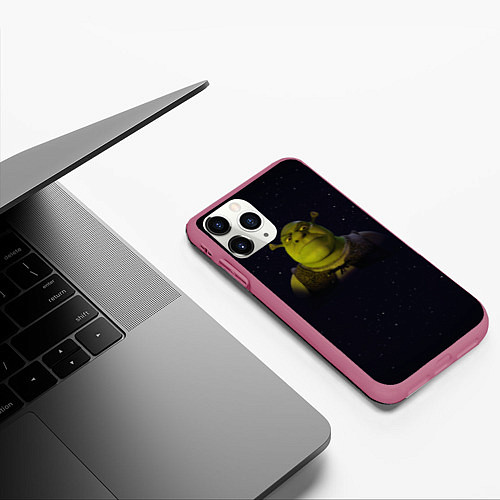 Чехол iPhone 11 Pro матовый Злой Шрек / 3D-Малиновый – фото 3