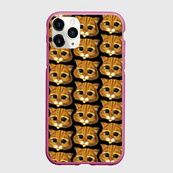Чехол iPhone 11 Pro матовый Кот в сапогах из Шрека, цвет: 3D-малиновый