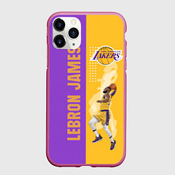 Чехол iPhone 11 Pro матовый Леброн NBA, цвет: 3D-малиновый