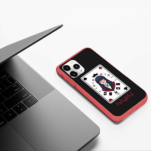 Чехол iPhone 11 Pro матовый Kakegurui Poker Face / 3D-Красный – фото 3