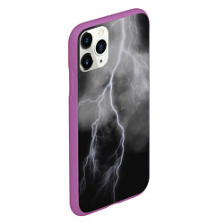 Чехол iPhone 11 Pro матовый Гроза, цвет: 3D-фиолетовый — фото 2