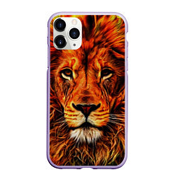 Чехол iPhone 11 Pro матовый LION, цвет: 3D-светло-сиреневый