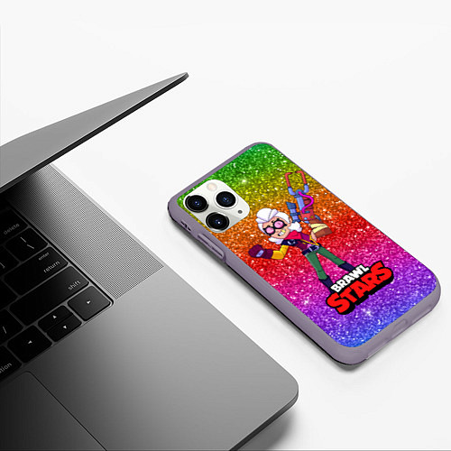 Чехол iPhone 11 Pro матовый Белль Belle Brawl Stars / 3D-Серый – фото 3