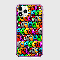 Чехол iPhone 11 Pro матовый Geometry Dash: Pattern Z, цвет: 3D-фиолетовый