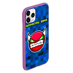 Чехол iPhone 11 Pro матовый Geometry Dash, цвет: 3D-фиолетовый — фото 2