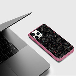 Чехол iPhone 11 Pro матовый Волки Wolwes, цвет: 3D-малиновый — фото 2
