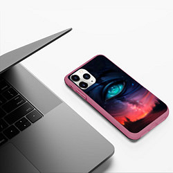 Чехол iPhone 11 Pro матовый Глаза в небе, цвет: 3D-малиновый — фото 2