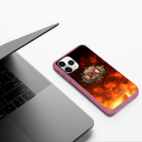 Чехол iPhone 11 Pro матовый Path of Exile Logo Путь изгнанника Лого Z / 3D-Малиновый – фото 3