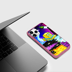 Чехол iPhone 11 Pro матовый Geometry Dash: Art, цвет: 3D-малиновый — фото 2
