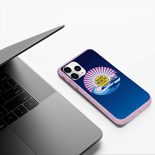 Чехол iPhone 11 Pro матовый Bondi Beach Sydney / 3D-Розовый – фото 3